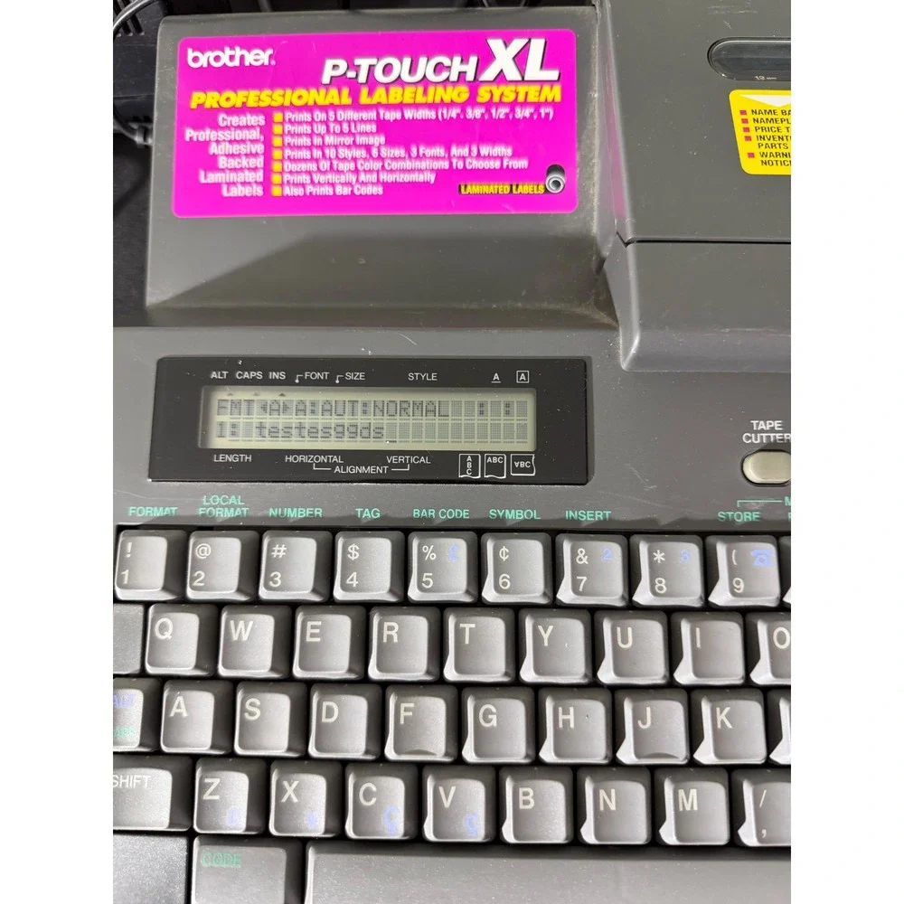 Brother P-Touch XL PT-8000 Label Maker Gray EUC Professional System w/ Extras